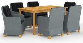 vidaXL Set mobilier de grădină, 7 piese, gri deschis