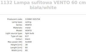 Plafoniera design modern Vento alb