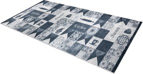 ANDRE 44211 covor lavabil gresii de Lisbona, bucatarie, anti-alunecare - gri / argintiu