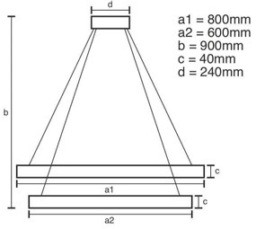 Lustră LED dimabilă pe cablu LED/100W/230V 3000-6500K + telecomandă