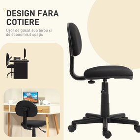 HOMCOM Scaun de Birou Rotativ cu Înălțime Reglabilă din Material Elastic, Negru | Aosom Romania