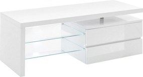 Comoda TV VIOLA, alb lucios, 120x43x42 cm
