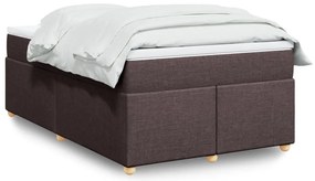 vidaXL Pat box spring cu saltea, maro închis, 120x190 cm, textil