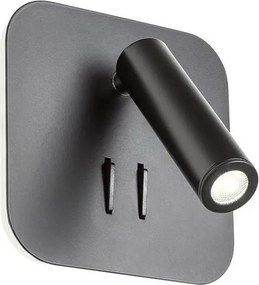 Redo 01-1492 - Aplică LED de perete QUDA, LED/6W/230V + LED/3W, CRI 90, negru