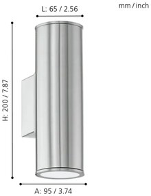 Aplică LED RGBW dimabilă de exterior Eglo 33582 RIGA 2xGU10/5W/230V IP44