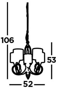 Lustră pe lanț ALBERTO 5xE14/60W/230V Searchlight 1605-5AB