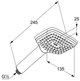 Para dus patrata Kludi Freshline 1S crom lucios cu o functie