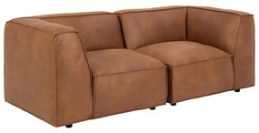 Canapea maro coniac cu tapițerie din imitație de piele 208 cm Fairfield Kentucky – Bonami Selection