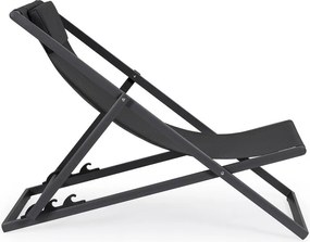 Șezlong de grădină gri antracit din metal Taylor – Bizzotto