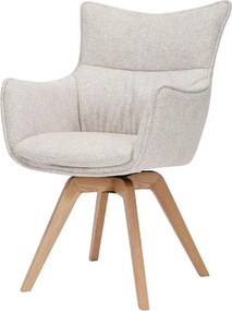 Set de 2 scaune pivotante picioare din lemn VOGUE bej