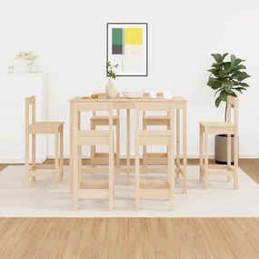 vidaXL Set mobilier de bar, 7 piese, lemn masiv de pin