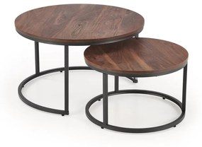 Set 2 mese de cafea Java nuc/negru