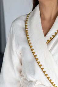 Halat de baie unisex MONDRIAN L Alb crem / Ecru