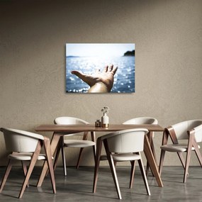 Tablou pe sticlă cu palma deschisă (70x50 cm)