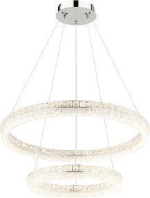 Globo 67387-72 - Lustră LED dimmabilă suspendată pe cablu LAUREL 72W/230V, sticlă transparentă + telecomandă