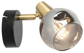 Spotlight Art Deco auriu cu sticlă fumurie - Vidro