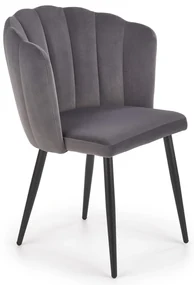 Scaun de bucaterie Bernita, gri/negru