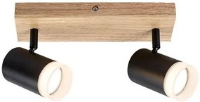 Plafoniera lemn stil nordic cu 2 spoturi Toras