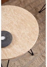 Măsuță auxiliară rotundă cu blat cu aspect de marmură ø 55 cm Prunus – Actona