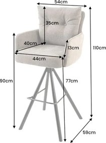 Scaun de bar pivotant BIG GEORGE sampanie bej