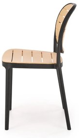 Scaun plastic K529 negru/natur