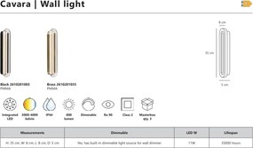 Aplica de perete LED baie IP44 Cavara negru
