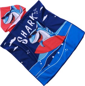 Poncho pentru copii SHARK albastru Dimensiune: 60 x 120 cm