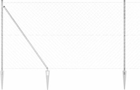 vidaXL Stâlp de gard. Argintiu 10 x 1,5 m (plasă de 60 x 60 mm) Oțel