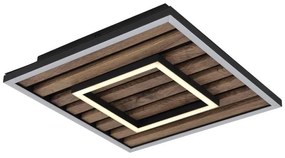 Plafoniera LED riflaj MDF cu efect de lemn WOODY 30x30cm