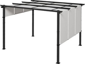 Outsunny Gazebo Pergolă pentru Grădină 3x3,5 m cu 3 Acoperișuri Reglabile, Pergolă din Oțel și Poliester Anti-UV, Gri | Aosom Romania