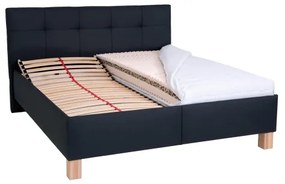 Pat tapițat MARIA 180x200 cm cu saltea și spațiu de depozitare, antracit