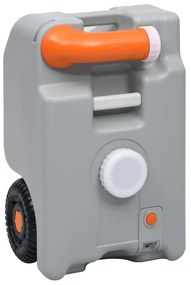 vidaXL Rezervor de apă cu roți pentru camping, gri, 25 L