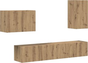 vidaXL Set Dulap pentru Televizor Montat pe Perete 4 pcs Lemn compozit