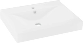 vidaXL Chiuvetă baie lux orificiu robinet alb mat 60x46 cm ceramică