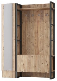 Pantofar Cuier Ortak cu oglinda, Stejar, 126 x 180 x 36 cm