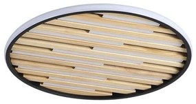 Plafoniera LED metal negru cu lemn Equalise