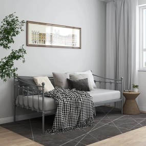 vidaXL Cadru pat canapea, gri, 90x200 cm, metal