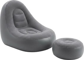 Fotoliu gonflabil cu taburet RESTIO 86x88 cm, gri