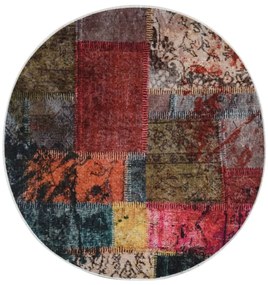 Covor lavabil, mozaic multicolor,   120 cm, antiderapant O 120 cm, Model 7