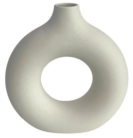 Vază donut medie, 19 cm, albă