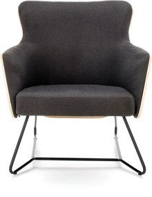 Fotoliu CHILLOUT, gri inchis, stofa, 74x67x79 cm