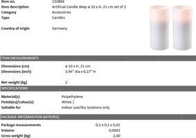 Set de 2 lumanari artificiale H-21 cm 110884 HZ