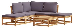 3214306 vidaXL Set mobilier grădină cu perne, 6 piese, lemn masiv acacia