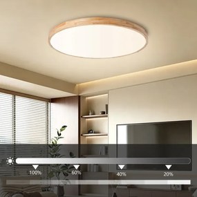 Brilagi - Corp de iluminat LED reglabil WOODLINE LED/100W/230V 3000-6000K stejar Ø 80 cm + telecomandă