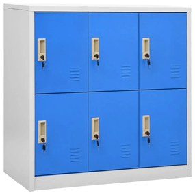 336437 vidaXL Dulap vestiar, gri deschis și albastru, 90x45x92,5 cm, oțel