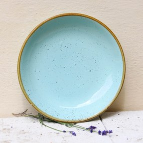 Farfurie adanca Gardena din ceramica turcoaz 23 cm