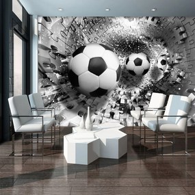 Fototapet - Mingi de fodbal în 3D puzzle (254x184 cm), în 8 de alte dimensiuni noi