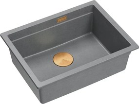 Chiuveta compozit sub blat Quadron Logan 100 gri - cupru 59.5x45.1 cm