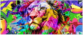 Tablou - 3D imaginea leului (120x50 cm)