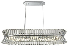 Lustra eleganta cu cristal ideala pentru sufragerie sau bucatarie Uptown 10Lt Oval
